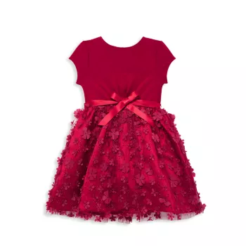 Маленькая девочка &amp;amp; Сетчатое платье с 3D-цветами и вышивкой для девочек Blush by Us Angels