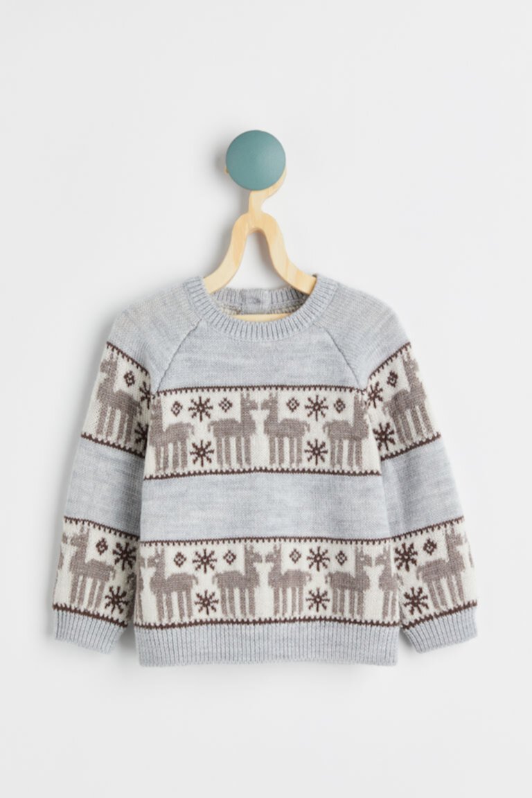 Шерстяной свитер жаккардовой вязки H&M