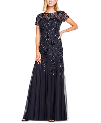 Women's Floral-Design Embellished Gown Adrianna Papell
