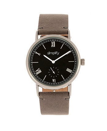 Кварц The 5100 черный циферблат, часы из натуральной угольной кожи 40 мм Simplify