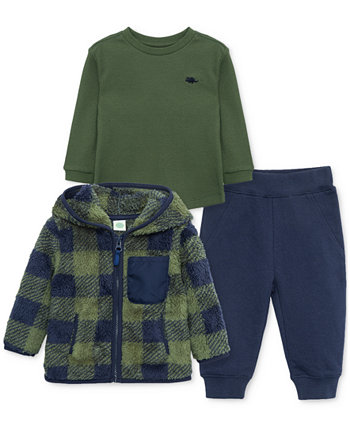 Куртка из искусственного шерпа для маленьких мальчиков, топ с длинными рукавами и брюки, комплект из 3 предметов Little Me