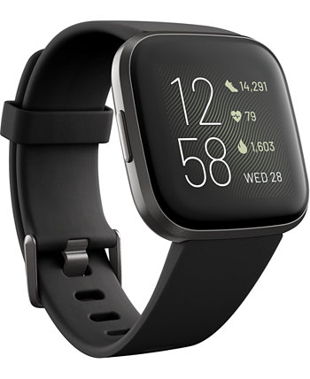 Смарт-часы Versa 2 с черным эластомерным ремешком и сенсорным экраном, 39 мм Fitbit
