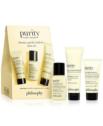 3 шт. Purity Made Simple Cleanse, Purify, Hydrate Mini Set Philosophy