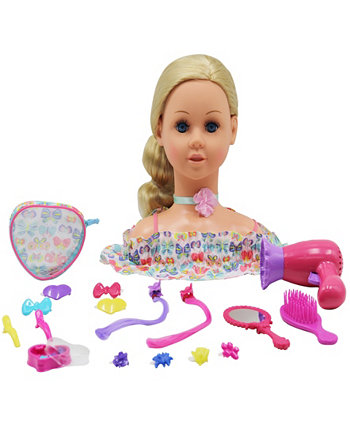 Игровой набор для укладки волос и макияжа головы куклы Gi-Go Dolls Kids, игровой набор из 18 предметов DREAM COLLECTION