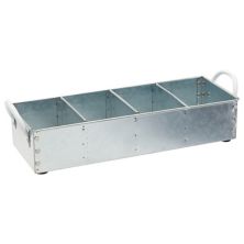 Galvanized Metal Tray Caddy with 4 Compartments for Kitchen (16.75 x 5 x 3 In) Farmlyn Creek