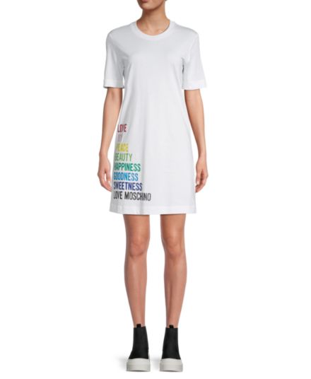 Платье-футболка с рисунком LOVE Moschino