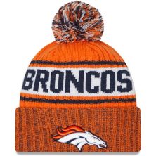 Мужская вязаная шапка New Era Orange Denver Broncos Marl с манжетами и помпоном New Era