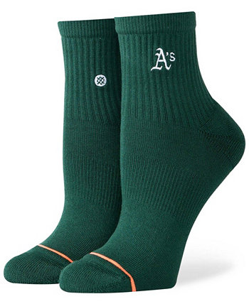 Женские носки до четверти зеленого цвета с логотипом Oakland Athletics Lowrider Stance