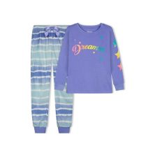Sleep On It Girls Rainbow Dreamer Ombre Brushed Jersey 2-Piece Pajama Sleep Set Sleep On It