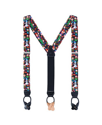 Happy Holidays Children's Gift Exchange Silk Button End Suspenders Trafalgar