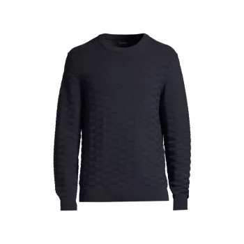 Plaited Grid Crewneck Sweater CLUB MONACO