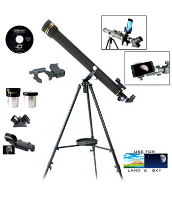 800 X 60mm Day and Night Telescope and Smartphone Adapter and Red Dot Finder Galileo