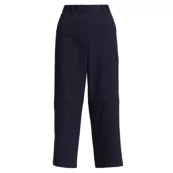 High-Waisted Straight-Leg Utility Trousers Theory