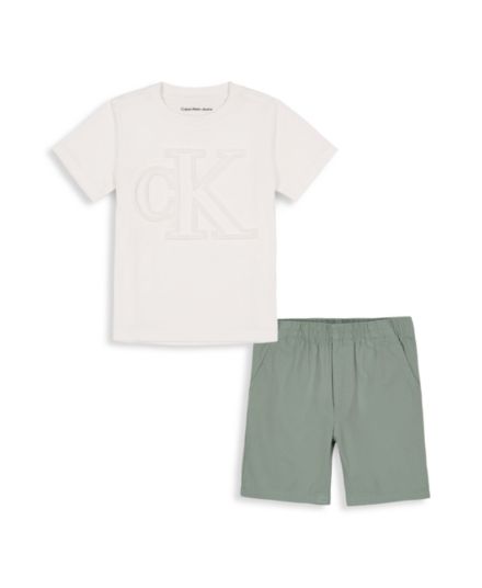 Футболка Little Boy's из двух частей с логотипом &amp; Комплект шорт Calvin Klein
