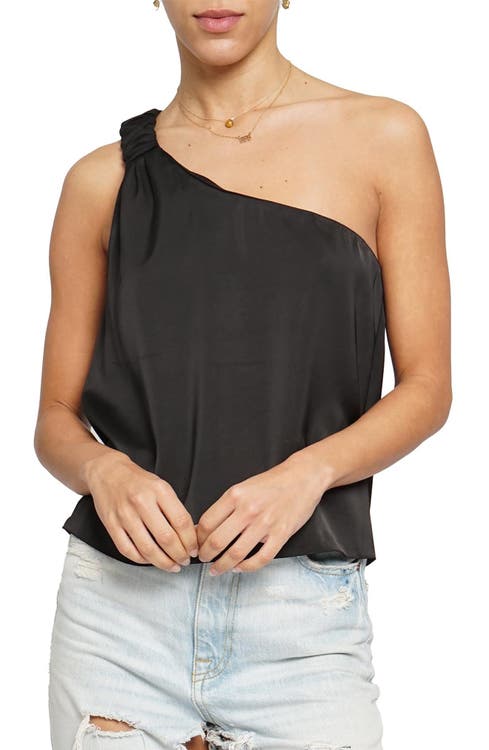 One-Shoulder Satin Tank Know One Cares