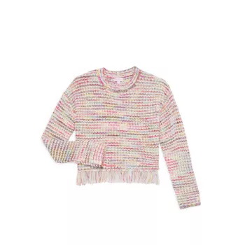 Разноцветный свитер с бахромой для маленьких девочек Design History