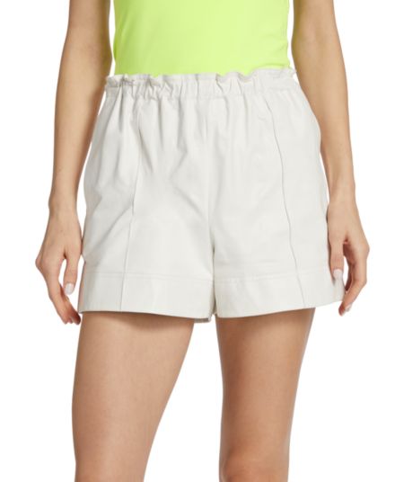 Seamed Leather Shorts Helmut Lang
