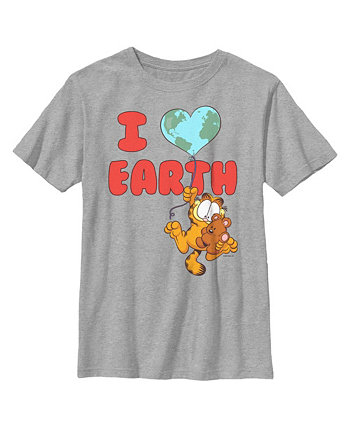 Детская футболка Garfield I Love Earth Friends для мальчиков Nickelodeon