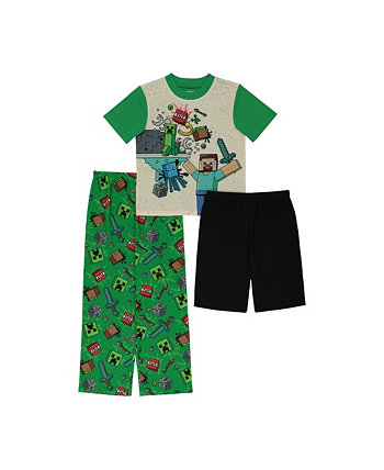 Пижамный комплект для маленьких мальчиков, 3 предмета Minecraft