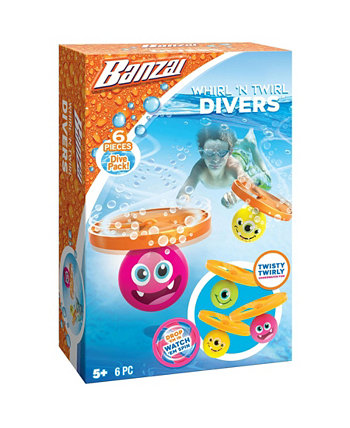 Whirl 'N Twirl Waterpool Toy Dive Set, 6 Piece Set Banzai