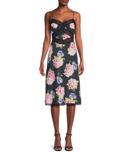 Платье миди с голливудским цветочным принтом Betsey Johnson