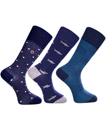 Men's Atlantic Bundle Luxury Mid-Calf Dress Socks with Seamless Toe Design, Pack of 3 Love Sock Company