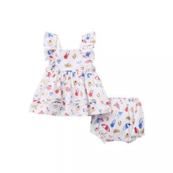 Baby Girl's Beach Print Dress &amp; Bloomers Set Janie and Jack