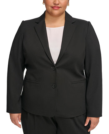 Plus Size Notched-Collar Two-Button Jacket Calvin Klein