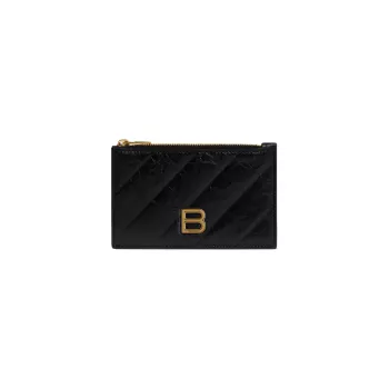 Crush Long Coin And Card Holder Quilted Balenciaga
