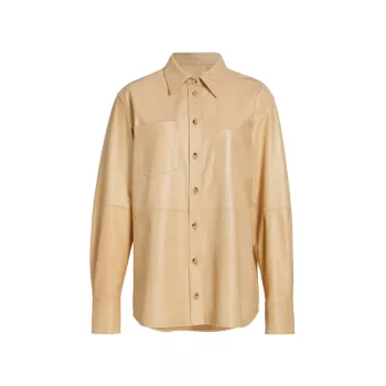 Leather Oversized Buttoned Shirt Helmut Lang