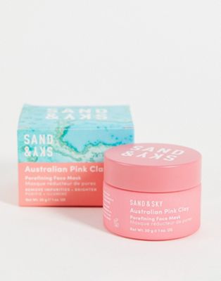 Sand & Sky Австралийская маска для лица с розовой глиной, очищающая поры, мини, 1 жидкая унция Sand & Sky