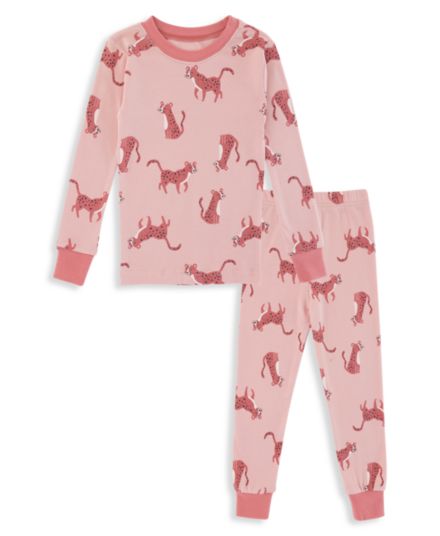 Little ​Girl's 2-Piece Cheetah-Print Pajama Set Petit Lem