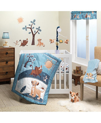 Синий комплект постельного белья для кроватки Disney Baby Lion King Adventure из 3 предметов Lambs & Ivy