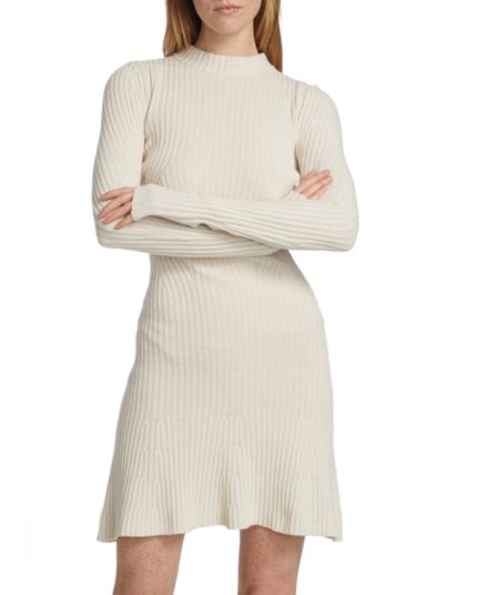 Трикотажное платье-свитер с плетением в рубчик PROENZA SCHOULER WHITE LABEL