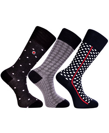 Men's Detroit Bundle Luxury Mid-Calf Dress Socks with Seamless Toe Design, Pack of 3 Love Sock Company