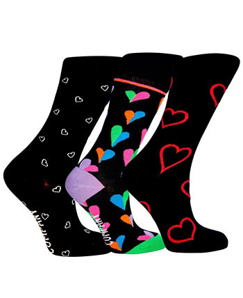 Женские носки с круглым вырезом Boca из хлопка с бесшовным мыском премиум-класса с узором в виде сердечек, упаковка из 3 шт. Love Sock Company
