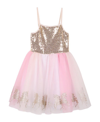 Платье-пачка с блестками и каймой для девочек для малышей Pink & Violet