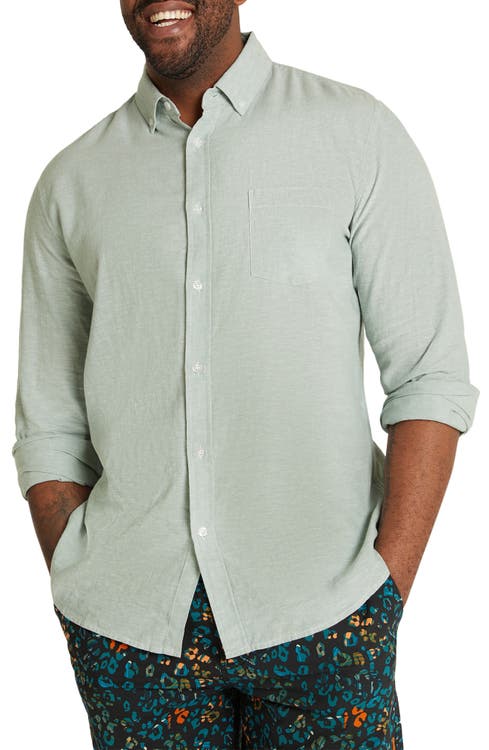 Serge Mélange Linen & Cotton Button-Down Shirt Johnny Bigg