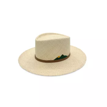 Mountain Embroidery Straw Hat FREYA