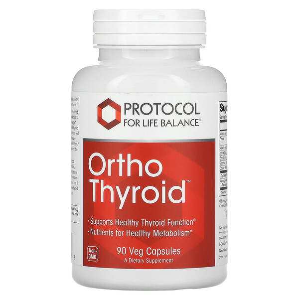 Ortho Thyroid, 90 растительных капсул Protocol for Life Balance