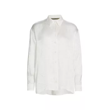 Текстурированная атласная рубашка с пуговицами спереди Enza Costa