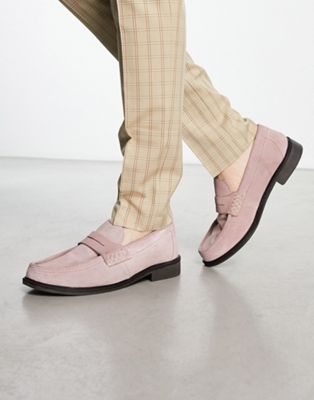 H by Hudson Exclusive Brawley loafers in blush suede H by Hudson