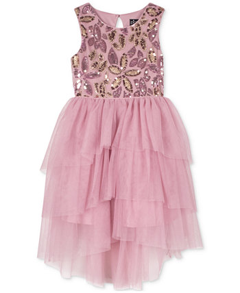 Платье хай-лоу с разноцветными цветочными пайетками для малышей и маленьких девочек Pink & Violet