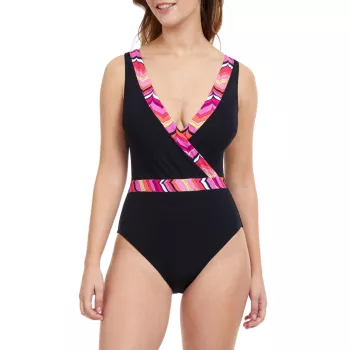 Palm Springs Surplice One-Piece Profile by Gottex
