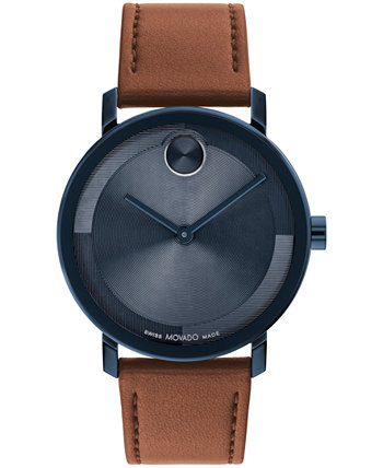 Men's Bold Evolution 2.0 Swiss Quartz Cognac Leather Watch 40mm Movado