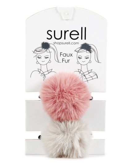 Резинка для волос с помпонами из двух частей из искусственного меха для девочек Surell