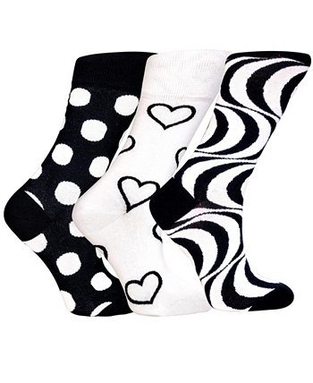 Женские носки Denver в подарочной коробке из хлопка с бесшовным носком премиум-класса с разноцветными забавными круглыми носками, упаковка из 3 шт. Love Sock Company