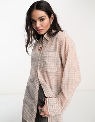 Emory Park textured oversized shirt in beige EMORY PARK