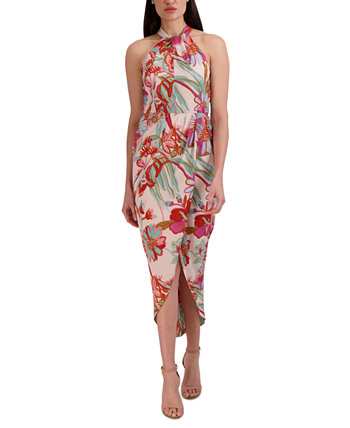 Женское макси-платье без рукавов с цветочным принтом и лямкой на шее Julia Jordan