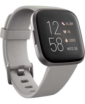 Смарт-часы Versa 2 Mist Grey с эластомерным ремешком и сенсорным экраном, 39 мм Fitbit